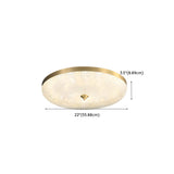 Gold Round Textured Glass LED Flush Mount Ceiling Light Image - 28