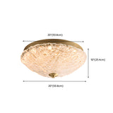 Gold Round Textured Glass LED Flush Mount Ceiling Light Image - 31