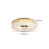 Gold Round Textured Glass LED Flush Mount Ceiling Light Image - 32