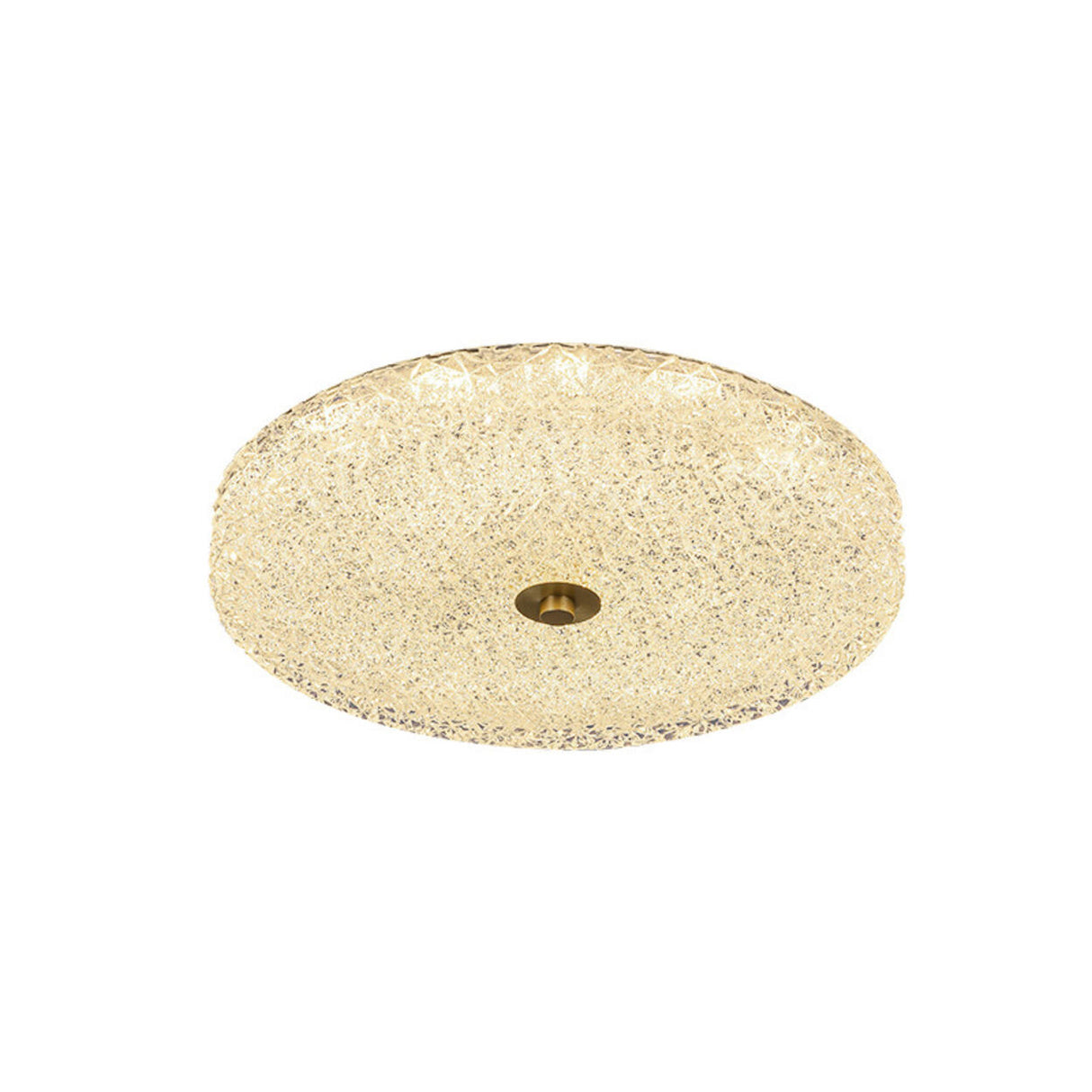 Gold Round Textured Glass LED Flush Mount Ceiling Light Image - 4