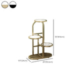 Gold Round Wood Tray Floor Metal Display Plant Stand #size