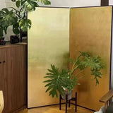 Gold Square Wood Folding Freestanding Room Divider Image - 2