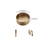 Gold Stainless Steel Circular Bowl Sink with Faucet #size