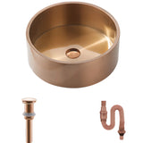 Gold Stainless Steel Circular Bowl Sink with Faucet Image - 7