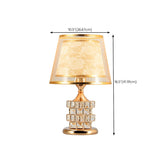 Gold Stylish Double Shade Chic Crystal Base Table Lamp #size