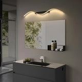 Gold Stylish LED Wave Metal Mirror LED Vanity Light Image - 1