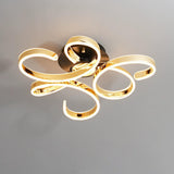 Gold Swirl Metal LED Semi-Flush Mount Light 3-Light Image - 10