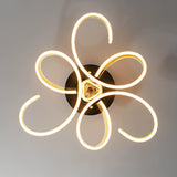 Gold Swirl Metal LED Semi-Flush Mount Light 3-Light Image - 12