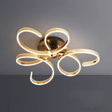 Gold Swirl Metal LED Semi-Flush Mount Light 3-Light Image - 7