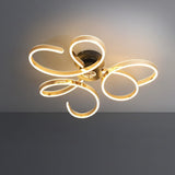 Gold Swirl Metal LED Semi-Flush Mount Light 3-Light Image - 8