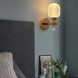 Gold Textured Glass Geometric Bedroom Wall Sconce Image - 1