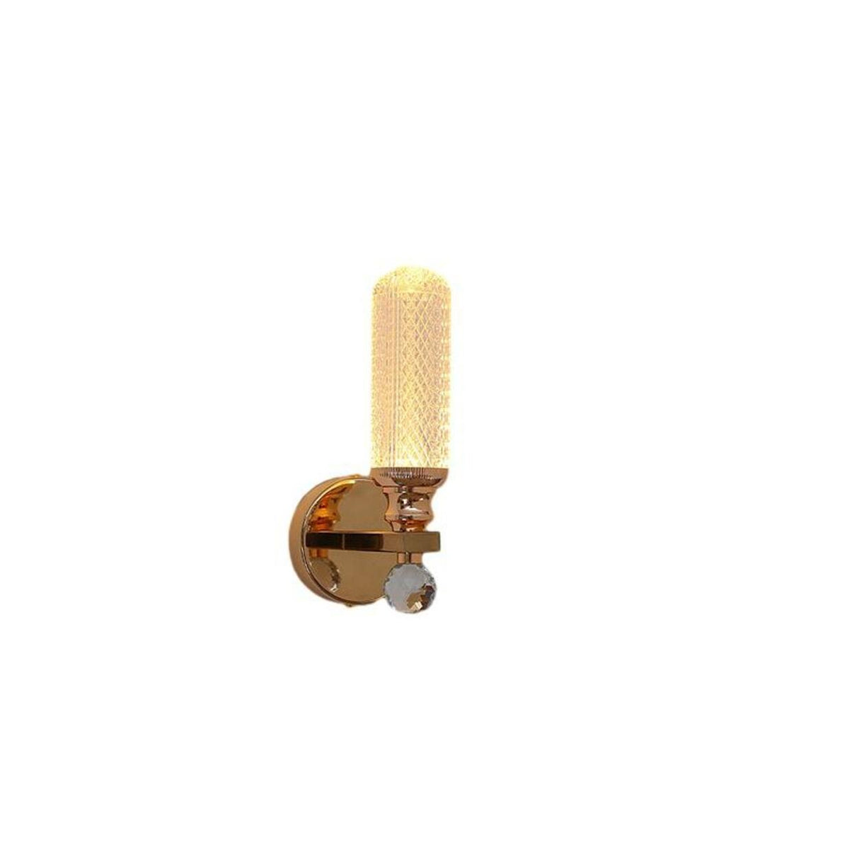 Gold Textured Glass Geometric Bedroom Wall Sconce Image - 17