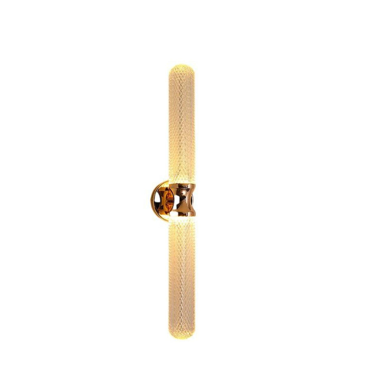 Gold Textured Glass Geometric Bedroom Wall Sconce Image - 6