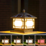 Gold Traditional Solar Outdoor Garden Pillar Light Image - 15