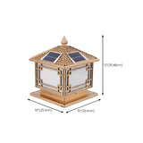 Gold Traditional Solar Outdoor Garden Pillar Light #size