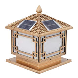 Gold Traditional Solar Outdoor Garden Pillar Light Image - 6