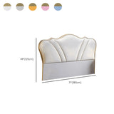 Gold-White Leather Upholstered Camelback Headboard Image - 13