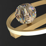 Golden Circular Crystal Ball Flush Mount Light 4-Light Image - 9