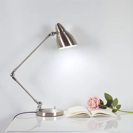 Golden Classic Adjustable Metal Shade Desk Study Lamp Image - 2