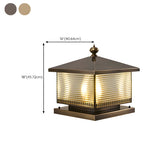 Golden Classic Square Metal Outdoor Post Table Lamp #size