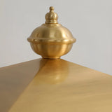 Golden Classic Square Metal Outdoor Post Table Lamp Image - 8