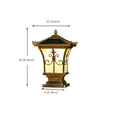 Golden Classical Chinese Garden Solar Outdoor Lamp Image - 27