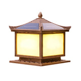 Golden Classical Chinese Garden Solar Outdoor Lamp Image - 3