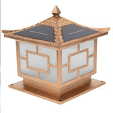 Golden Classical Chinese Garden Solar Outdoor Lamp Image - 8