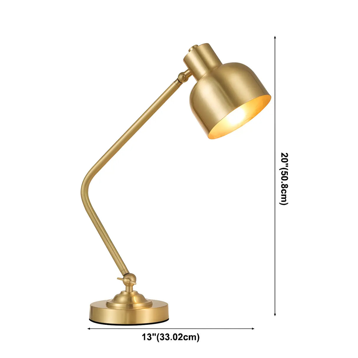 Golden Contemporary Coppery Bedroom Metal Table Lamp 