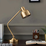 Golden Contemporary Coppery Bedroom Metal Table Lamp Image - 3