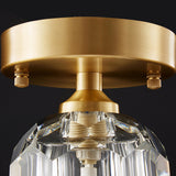 Golden Cutting Crystal Semi-Flush Mount Ceiling Light Image - 8