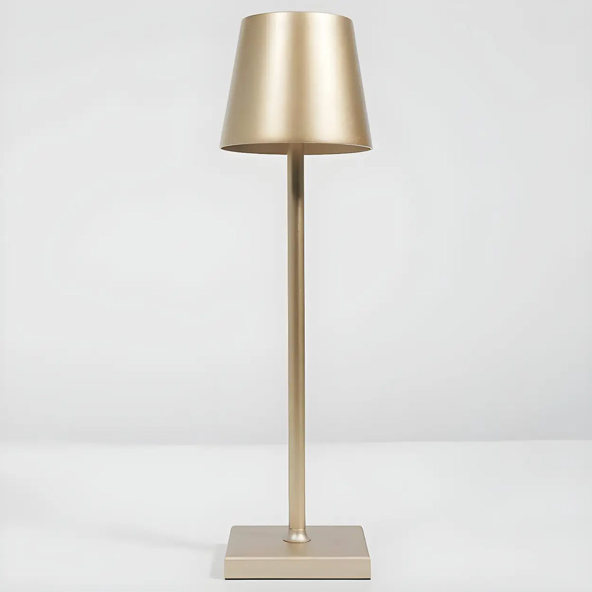 Golden Minimalist Drum Shade Metal Bedroom Table Lamp Image - 1