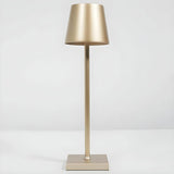 Golden Minimalist Drum Shade Metal Bedroom Table Lamp Image - 1