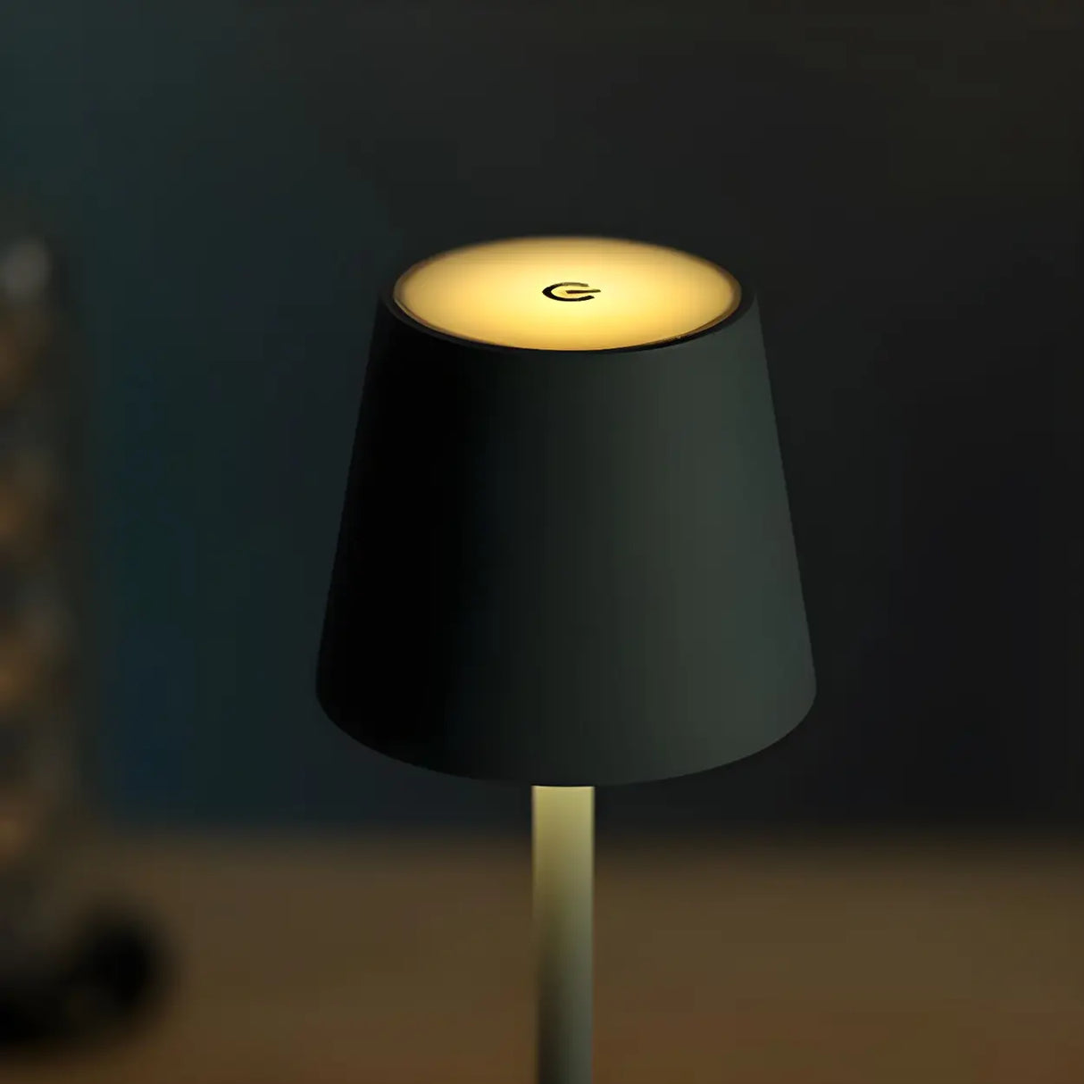 Golden Minimalist Drum Shade Metal Bedroom Table Lamp Image - 12