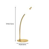 Golden Minimalist Globe Glass Curved Metal Table Lamp #size