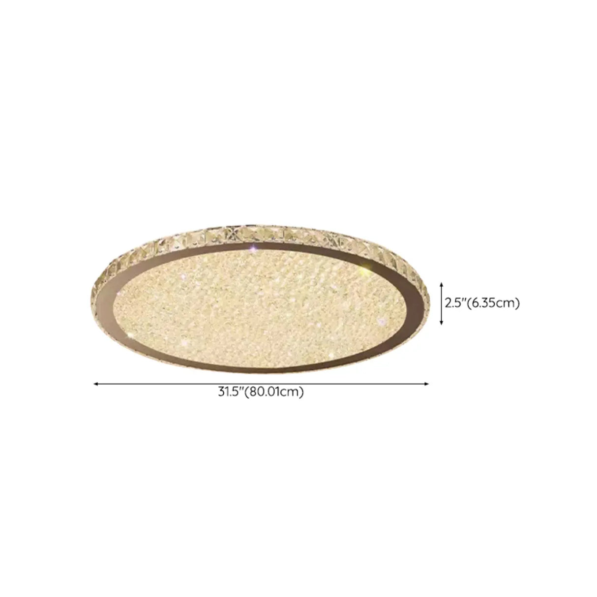 Golden Round Crystal Dimmable Flush Mount Ceiling Light Image - 15