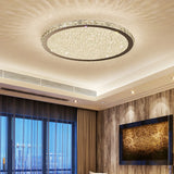 Golden Round Crystal Dimmable Flush Mount Ceiling Light Image - 4