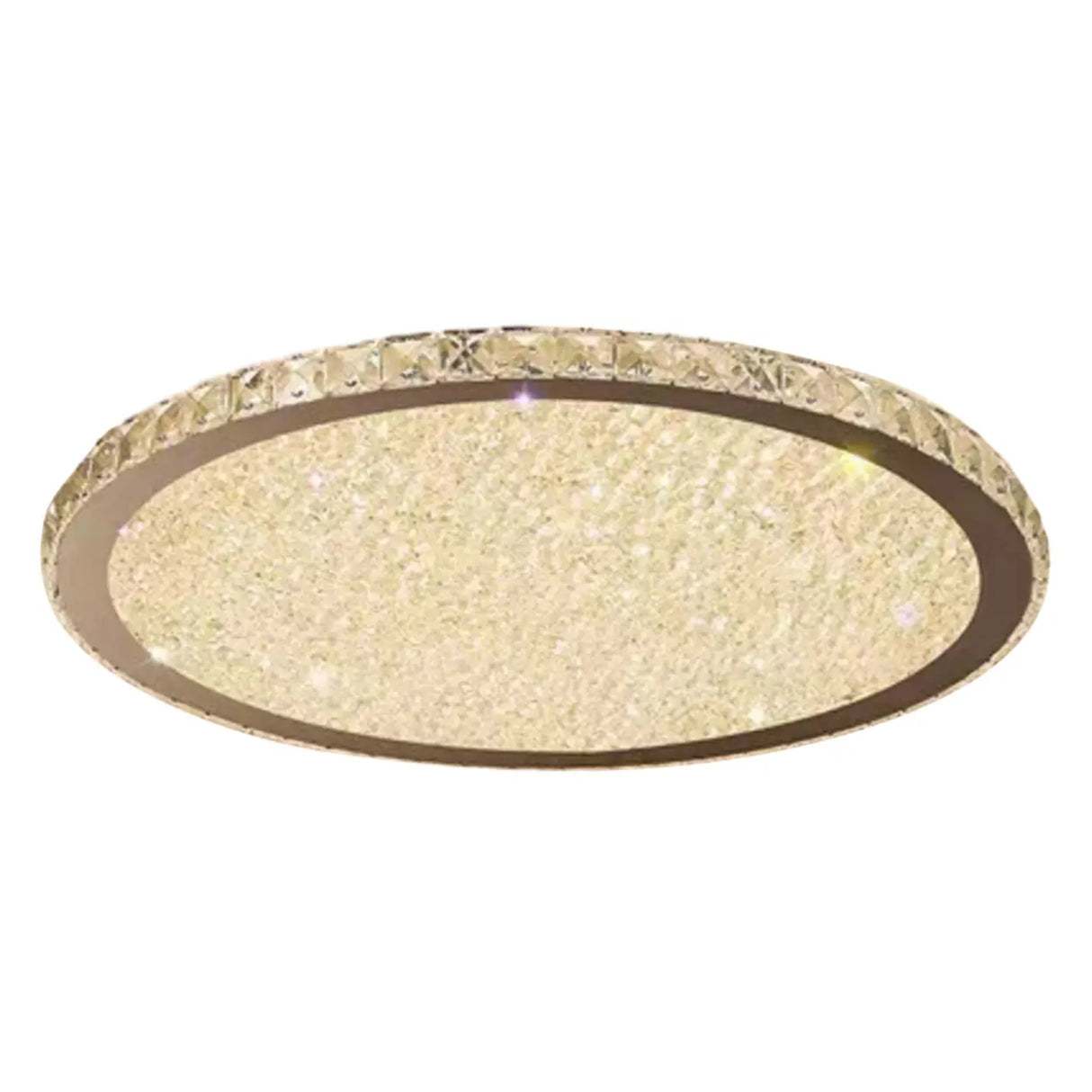 Golden Round Crystal Dimmable Flush Mount Ceiling Light Image - 6