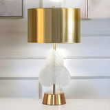 Golden Simple Drum Shade Gourd Decor Metal Table Lamp Image - 1