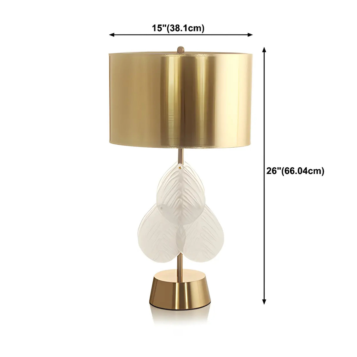 Golden Simple Drum Shade Gourd Decor Metal Table Lamp 