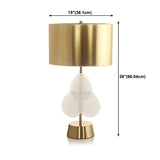 Golden Simple Drum Shade Gourd Decor Metal Table Lamp #size