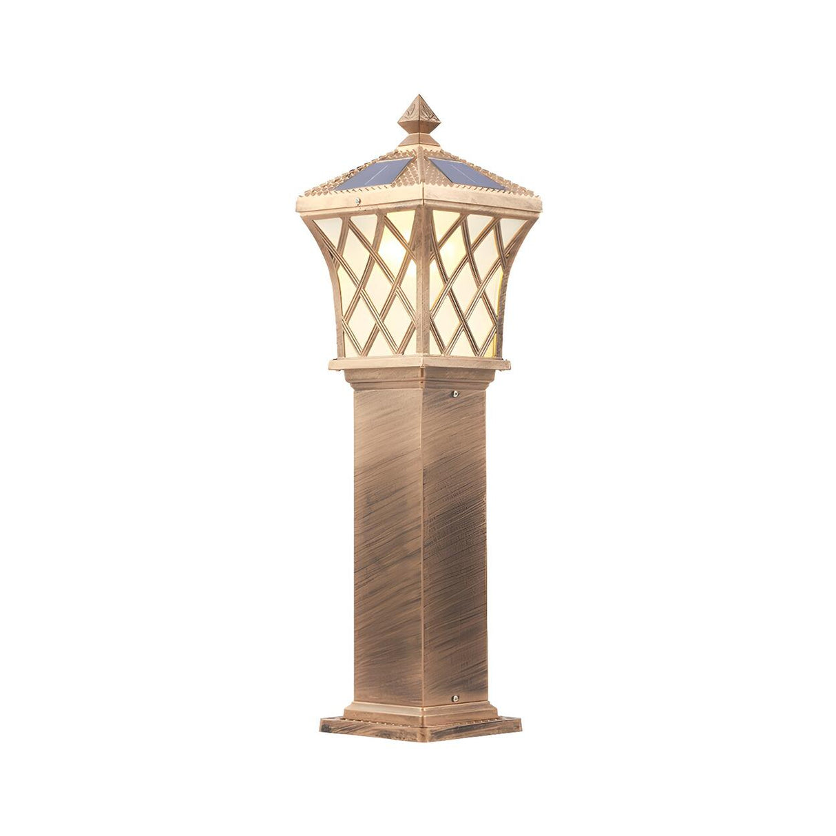 Golden Vintage Garden Post Light Landscape Lighting Image - 7