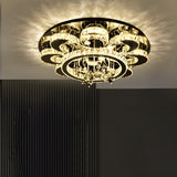 Gorgeous Flower Crystal Ring LED Flush Mount Light Image - 1