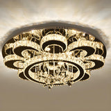 Gorgeous Flower Crystal Ring LED Flush Mount Light Image - 3