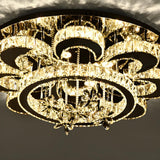 Gorgeous Flower Crystal Ring LED Flush Mount Light Image - 8