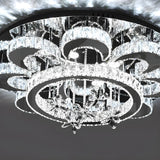 Gorgeous Flower Crystal Ring LED Flush Mount Light Image - 9