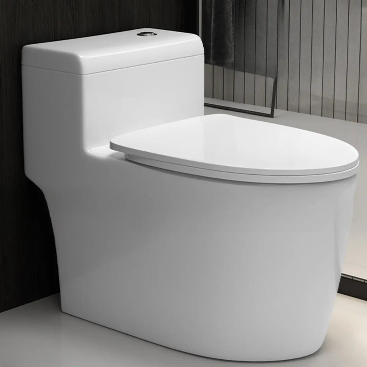 Gravity Siphon Flush Ceramic White Compact One-Piece Toilet Image - 1