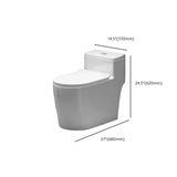 Gravity Siphon Flush Ceramic White Compact One-Piece Toilet #size