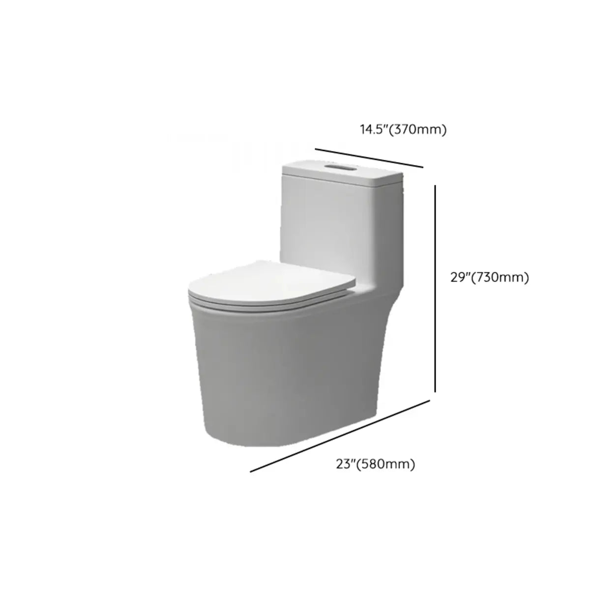 Gravity Siphon Flush Ceramic White Compact One-Piece Toilet Image - 19