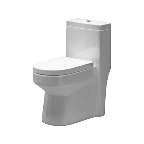 Gravity Siphon Flush Ceramic White Compact One-Piece Toilet Image - 2